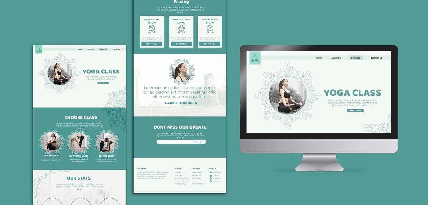 wix website template yoga class